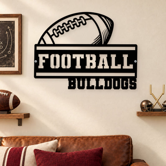Football Lover Club - Personalized Freeform Shape Metal Sign