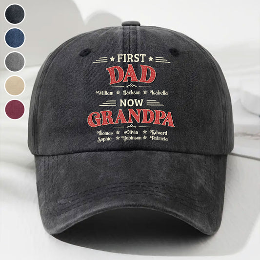 Our Papa - Personalized Custom Vintage Washed Denim Cap