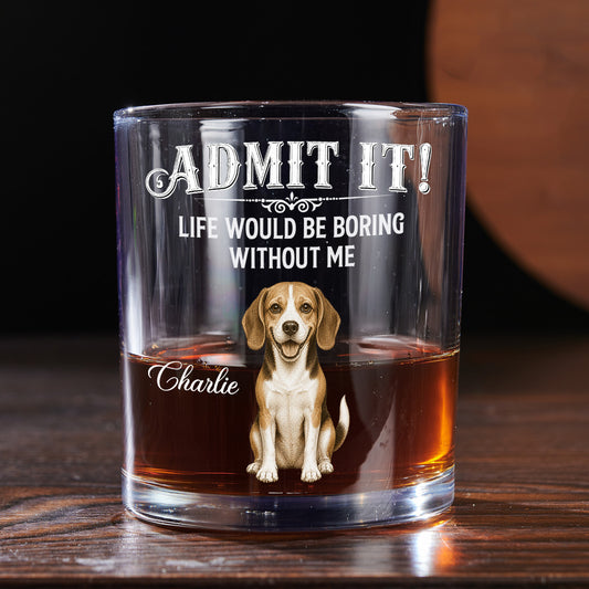 Admit It Retro Vintage - Personalized Custom Whiskey Glass