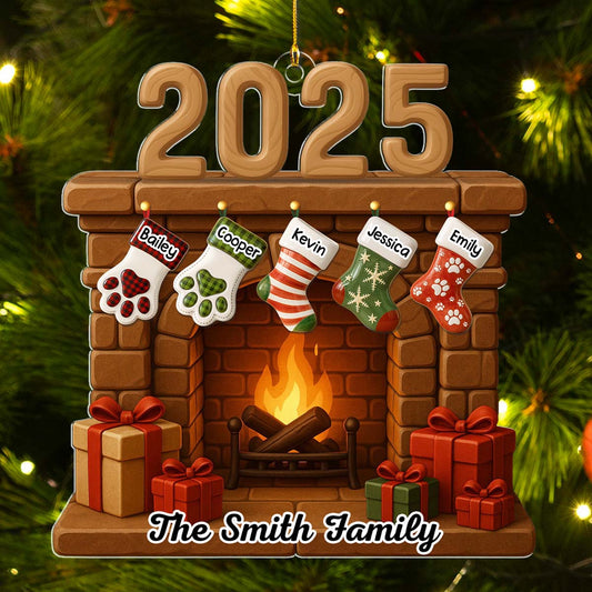Fireside Memories Ver 2 - Personalized Custom Acrylic Ornament
