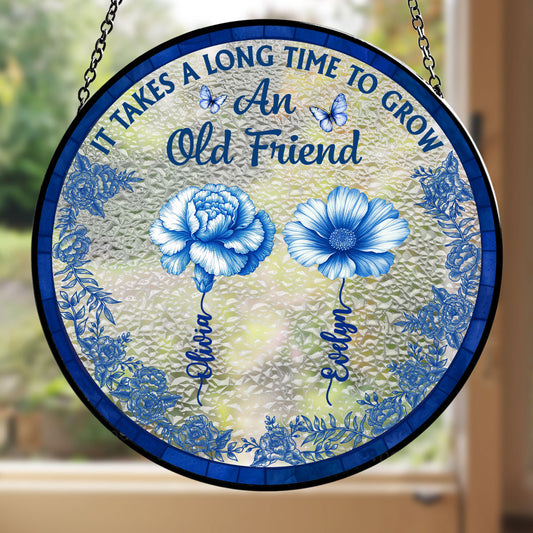 Old Friend Bloom - Personalized Custom Window Hanging Suncatcher
