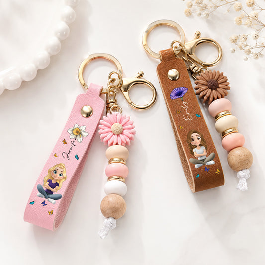 Birth Flower - Personalized Custom Beaded Keychain
