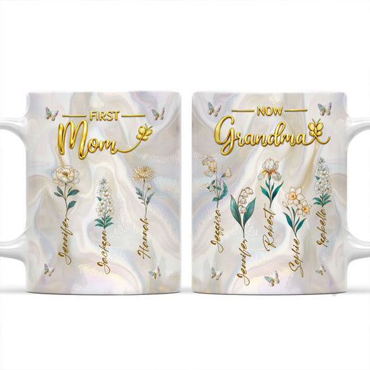 Flower Gift For Mom Grandma - Personalized Custom 3D Inflated Effect Mug