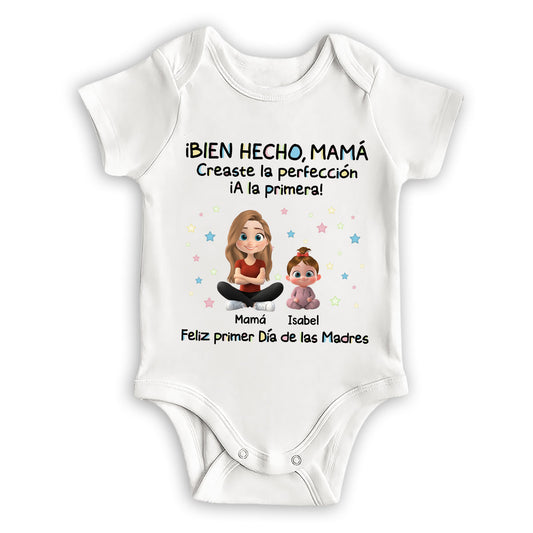 Creaste La Perfección – Body Personalizado Para Bebé