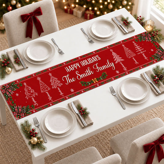 Happy Holidays - Personalized Table Runner