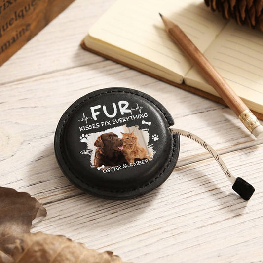 Pet Kisses Photo - Personalized Custom Leather Tape Measure