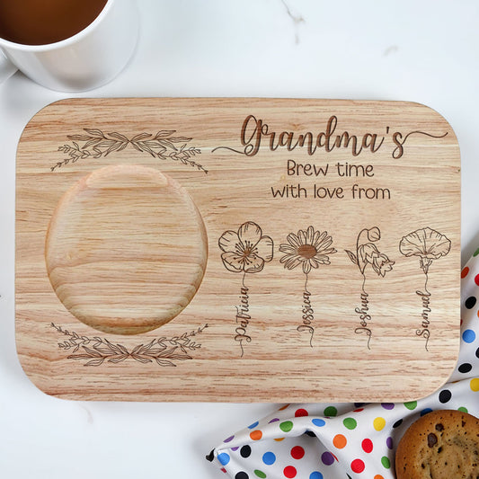 Brew Time With Love - Personalized Custom Wooden Treat Board