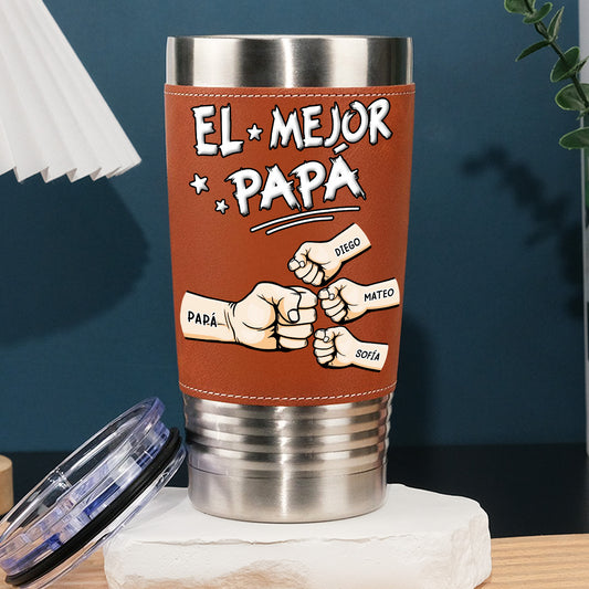 Mejor Papá - Vaso De Cuero Personalizado