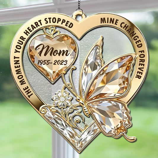 The Moment My Heart Changed Forever - Personalized Custom Suncatcher