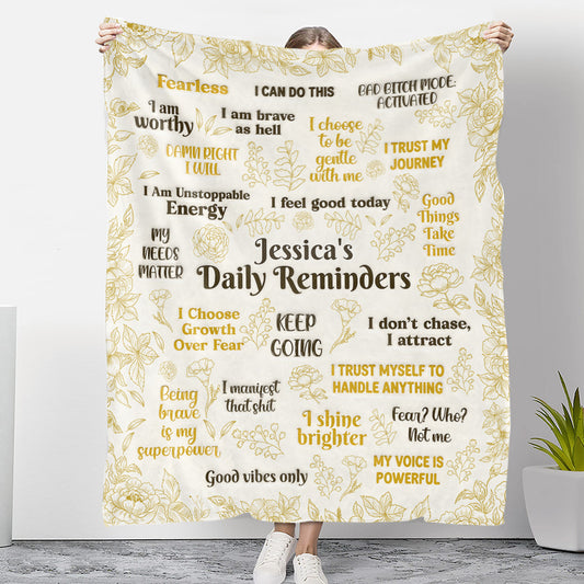Gold Daily Reminder - Personalized Custom Fleece Blanket