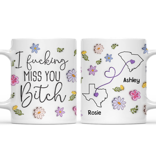 I Miss You Bestie More Friends Version - Personalized 3D Inflated Effect Mug