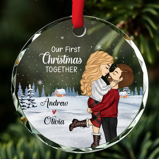 Our First Christmas 2024 - Personalized Custom Glass Ornament