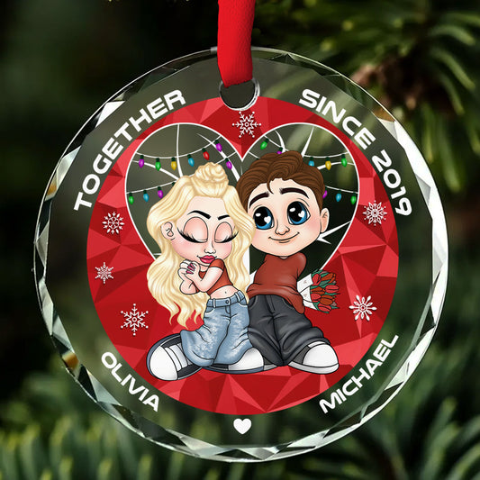 You & Me Together Since - Personalized Custom Glass Ornament