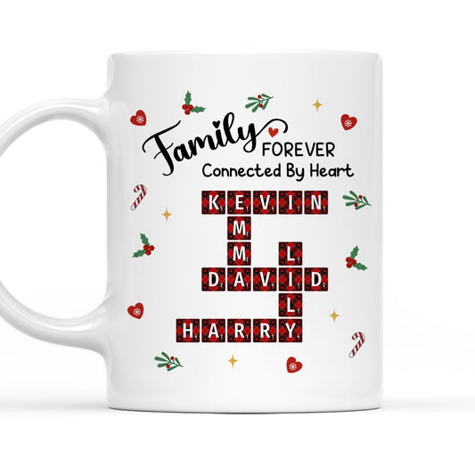 Family Connected By Heart - Personalized Custom Coffee Mug