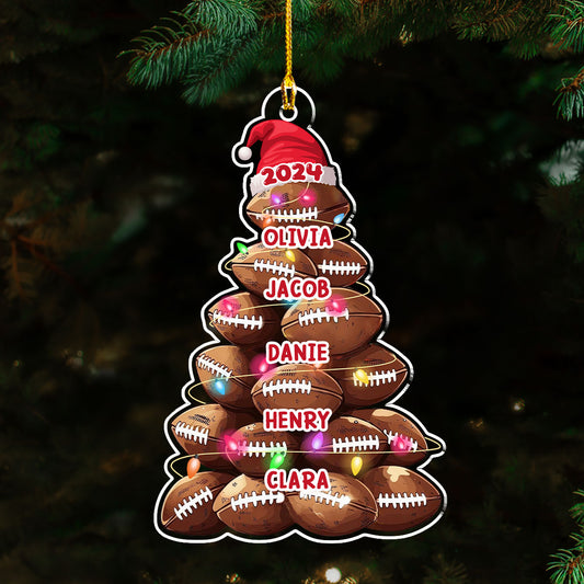 Family Football Team Christmas - Personalized Custom Acrylic Ornament