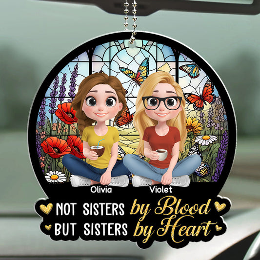 Sisters By Heart - Personalized Custom Car Ornament