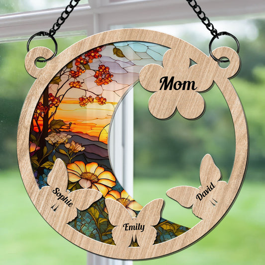 Whispers Of Butterflies And Flowers - Personalized Custom Suncatcher