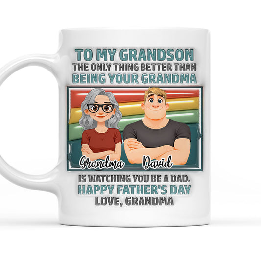 Grandma For My Grandson One And Only - Personalized Custom 3D Inflated Effect Mug 