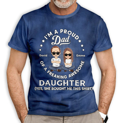 Freaking Awesome Gift From Daughter - Personalized Custom All-over-print T-shirt - Blithe Hub