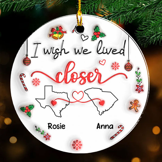 Besties Are Always Close At Heart - Personalized Custom 3D Inflated Effect Acrylic Ornament