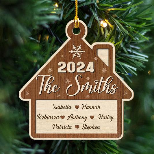 Family Christmas - Personalized Custom Wood Ornament