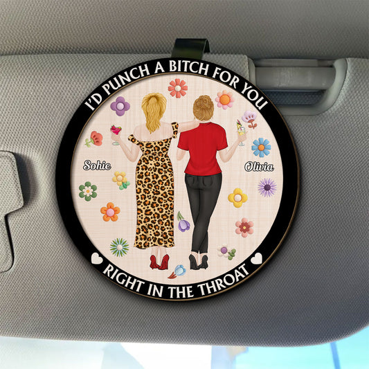 Right In The Throat Besties - Personalized Custom Car Visor Clip