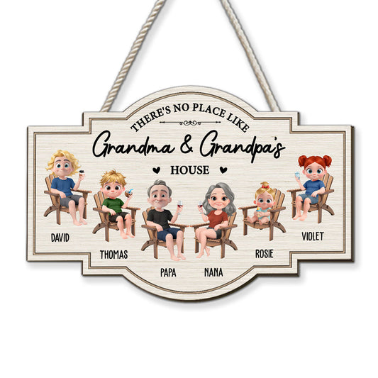 No Place Like Grandma House - Personalized Wood Sign