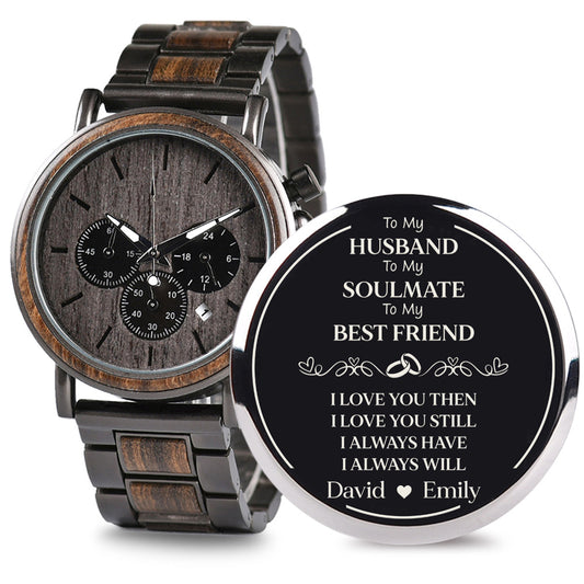 To My Husband Soulmate Best Friend - Personalized Engraved Wooden Watches GQ026