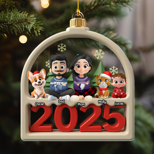 Family Furry And Paws General Version - Personalized Custom Acrylic Ornament