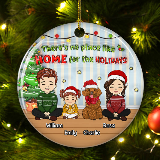 No Place Like Home - Personalized Custom 3D Inflated Effect Ceramic Ornament