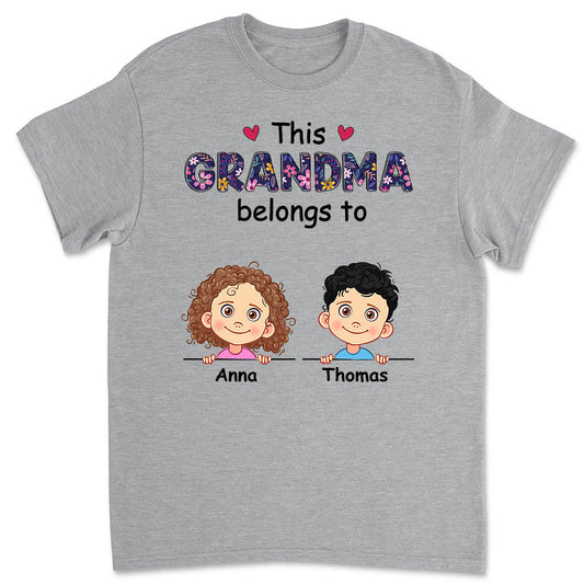Grandma Belongs To - Personalized Custom Unisex T-shirt - Blithe Hub