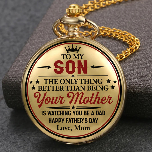 To My Son - Personalized Custom Print Pocket Watch
