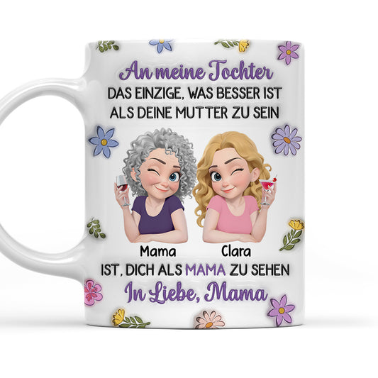 Verbundene Cartoonfiguren - Personalisierte Tasse mit 3D-Aufblaseffekt
