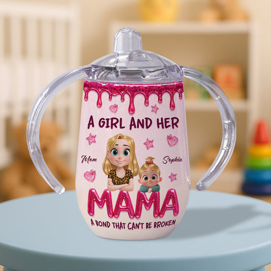 A Baby And Mommy - Personalized Custom Sippy Cup With Handles