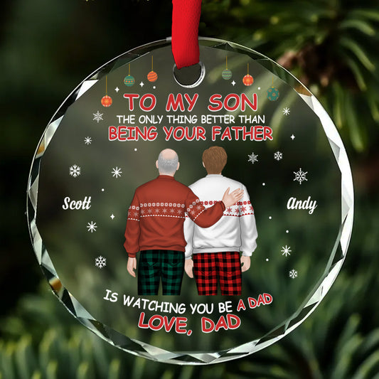 To Our Son We Are Proud Of You - Personalized Custom Glass Ornament