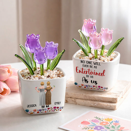 Best Friends Entertainment - Personalized Custom Glass Everlasting Tulips