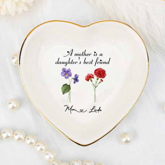 Daughter And Mother Are Best Friend - Personalized Custom Jewelry Dish