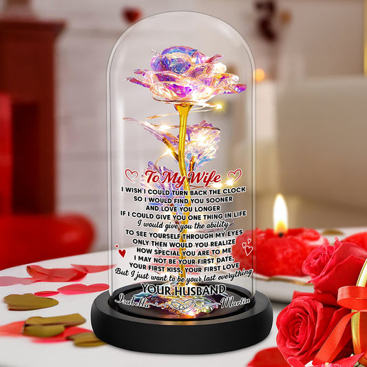 I Wish I Could Turn Back The Clock - Personalized Custom Sparkly Rose