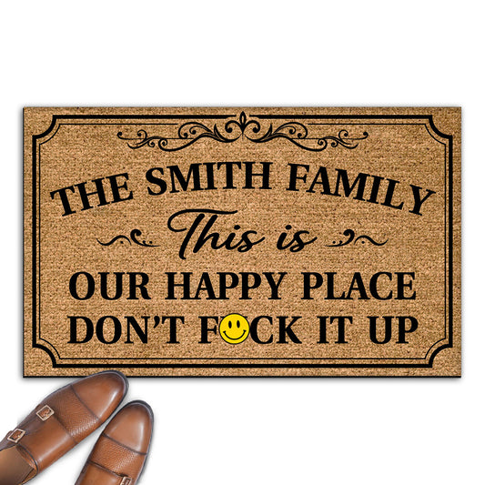 This Is My Happy Place - Personalized Custom Doormat
