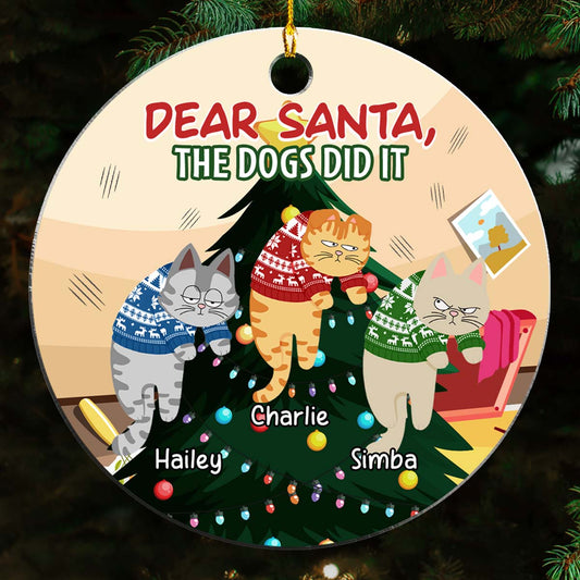 Dear Santa The Dog Did It - Personalized Custom Acrylic Ornament