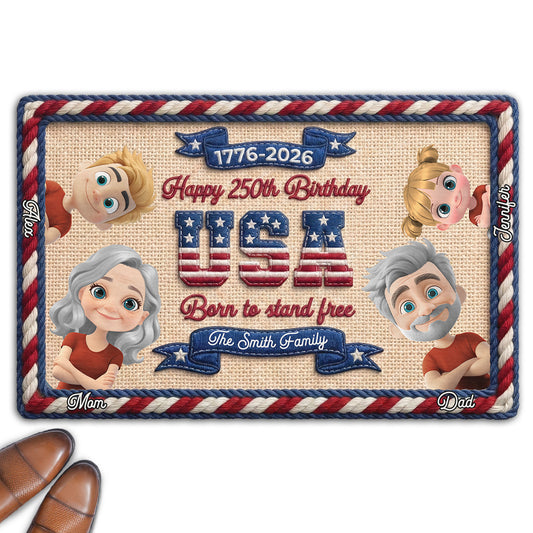 Home Of The Brave - Personalized Custom Doormat