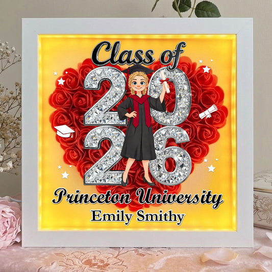 So Proud Of You - Personalized Custom Flower Shadow Box With LED Light