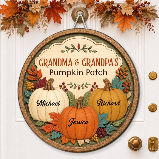 Pumpkin Patch - Personalized Wood Sign