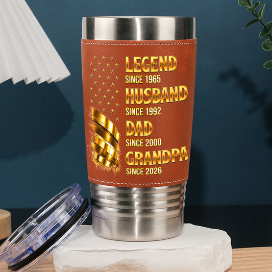 Legend In Any Generation - Personalized Custom Leather Tumbler