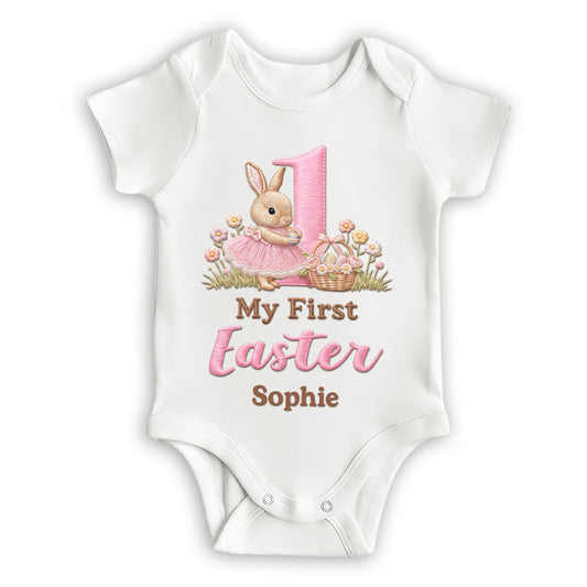 Sweet First Easter Bunny - Personalized Custom Baby Onesie