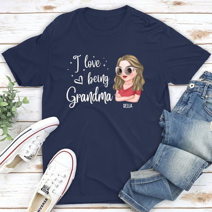 I Love Being Grandma - Personalized Custom Unisex T-shirt - Blithe Hub