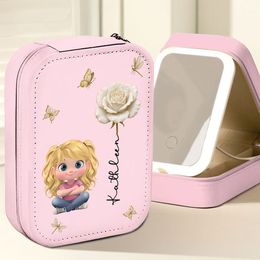 Floral Soul - Personalized Custom Jewelry Box With LED Mirror