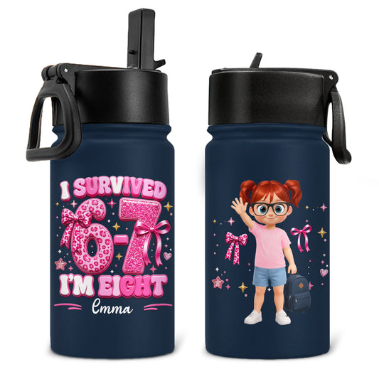Born To Be Fearless - Personalized Custom 3D Effect Kids Water Bottle