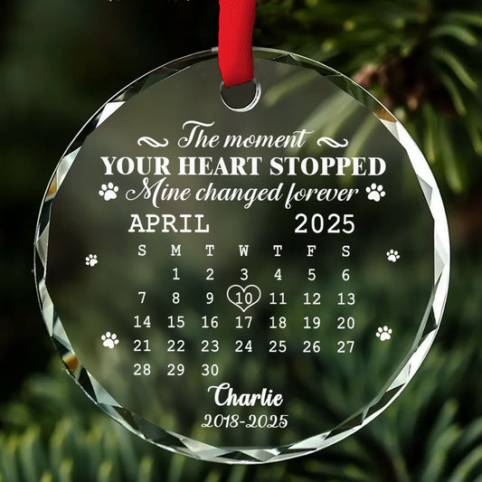 The Moment Your Heart Stopped - Personalized Custom Glass Ornament