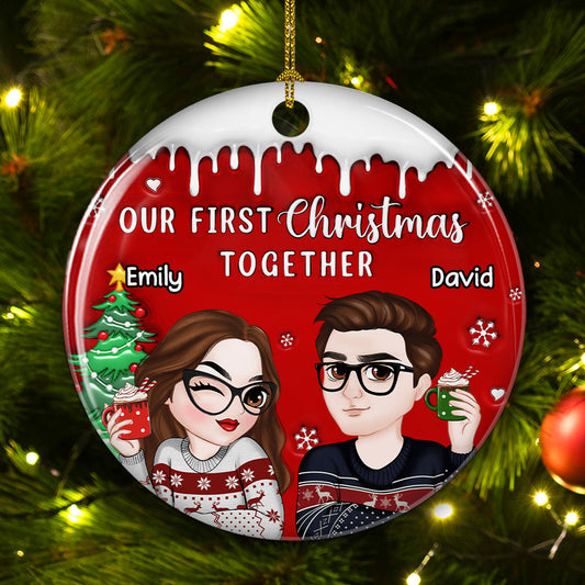 I Found You - Personalized Custom 3D Inflated Effect Ceramic Ornament